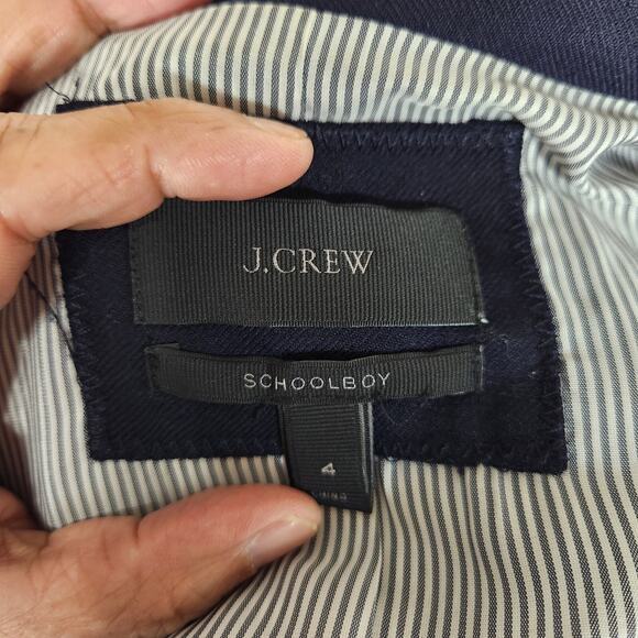 J. Crew Schoolboy Blazer Womens Size 4 Navy Blue Gold Buttons‎ Wool Blend Lined - Picture 10 of 12